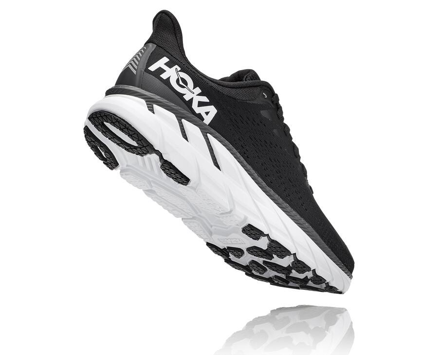 Tenis Hoka One One Mujer Negros/Blancos - Clifton 7 - OCVU69528